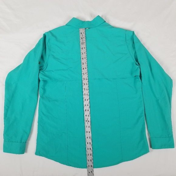 Sportswear Button Down Shirt Men Size S Fish Gear Outdoor Magellan Turquoise - Picture 10 of 12